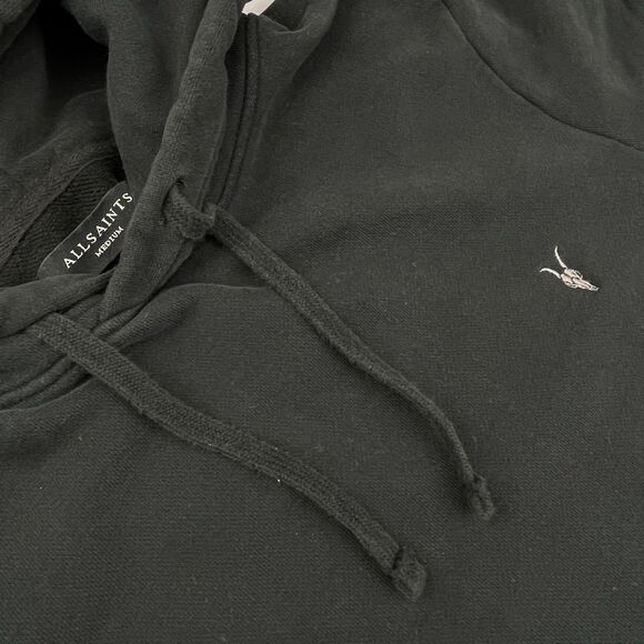 ~ ALLSAINTS Mens Raven Pullover Ramskull Hoodie Med Sweatshirt Kangaroo Pocket - Picture 13 of 16